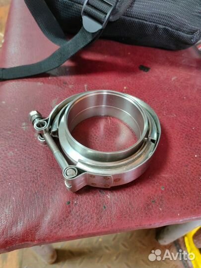 Хомут c фланцами V-band 76мм нерж Fortluft