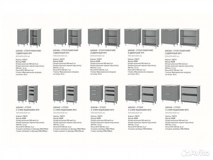 Кухня Титан тумба 6Р1 корпус белый фасад 6 Р1 тит