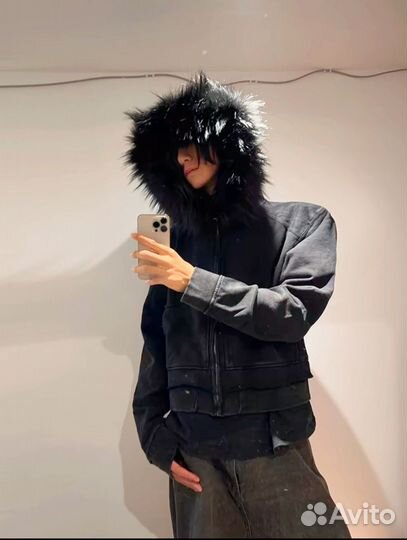 Зип худи с мехом на капюшоне archive