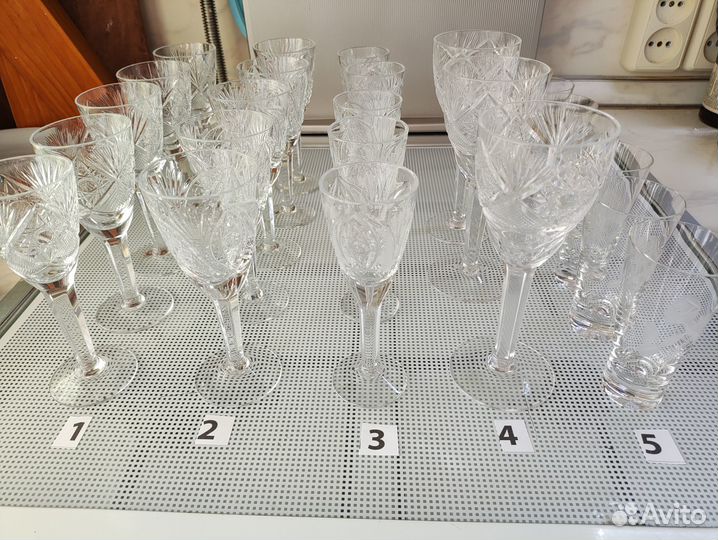 Хрустальные бокалы, рюмки СССР