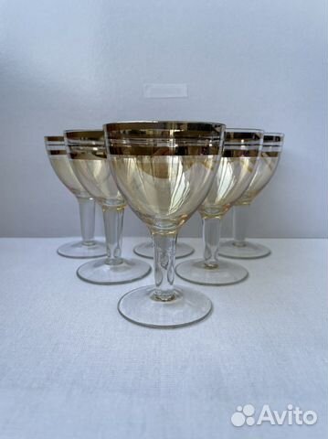 Бокалы фужеры рюмки цветное стекло винтаж СССР