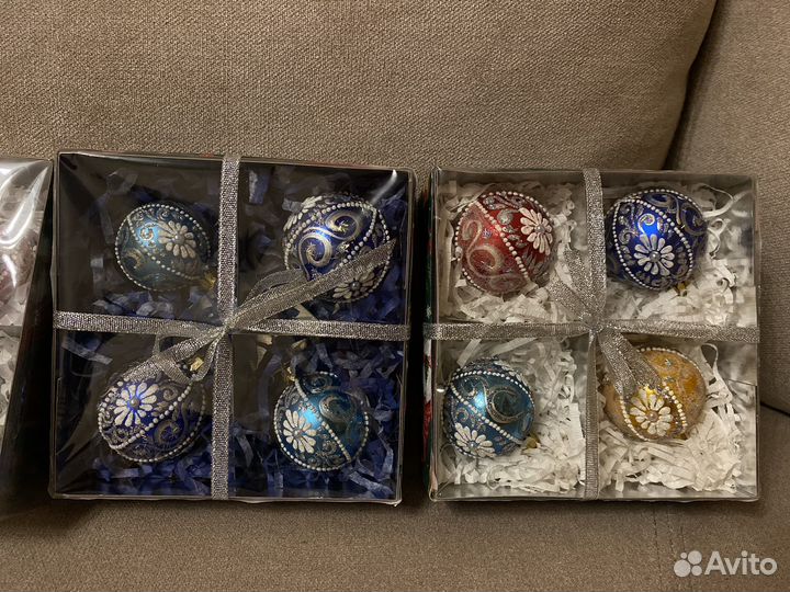 Елочные игрушки шары набор 4 шт