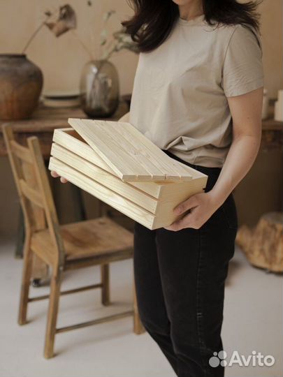 Коробка подарочная деревянная из фанеры