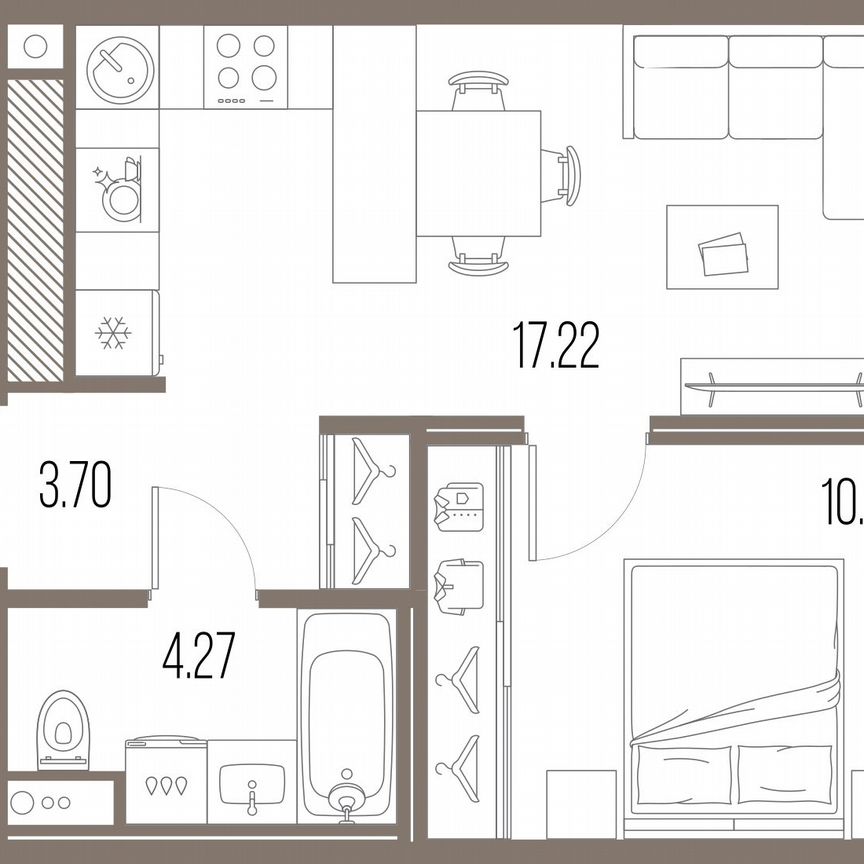 1-к. квартира, 35,7 м², 9/10 эт.