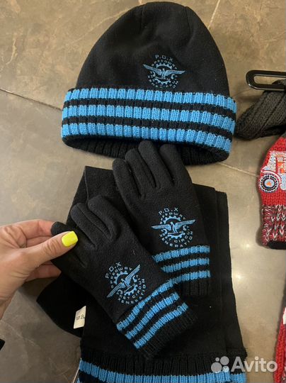 Детская шапка с шарфом новые