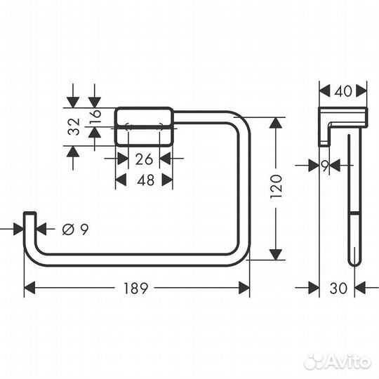 Полотенцедержатель Hansgrohe AddStoris 41754700 Б