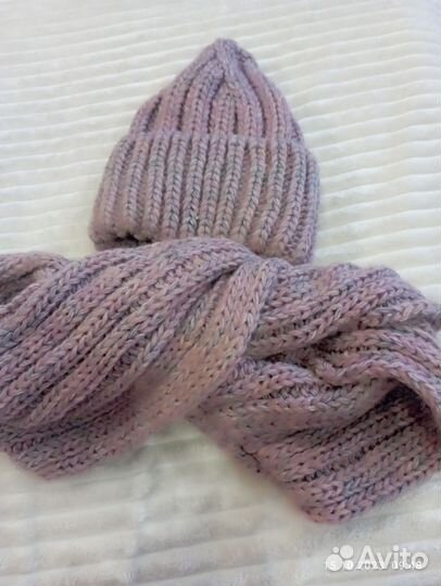 Комплект шапка и снуд женский