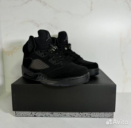 Кроссовки air jordan 5 retro чёрные