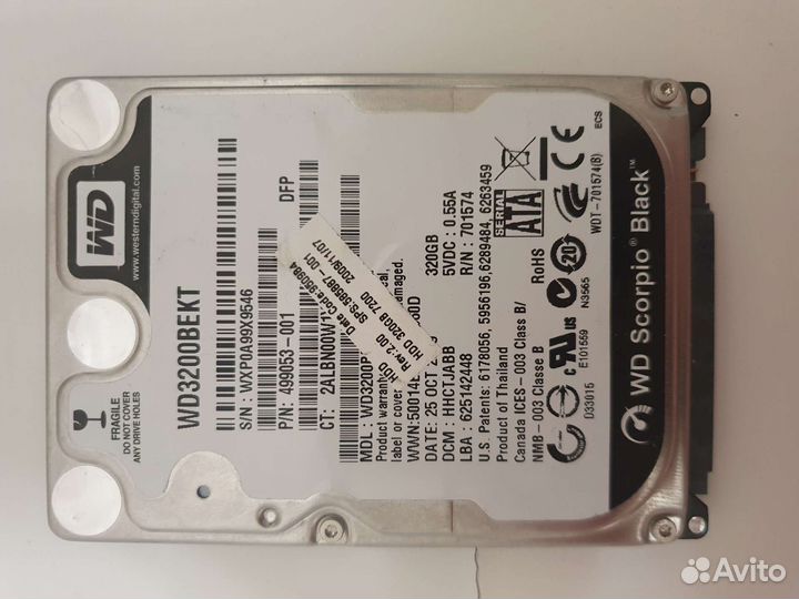 Жесткий диск для ноутбука 320GB