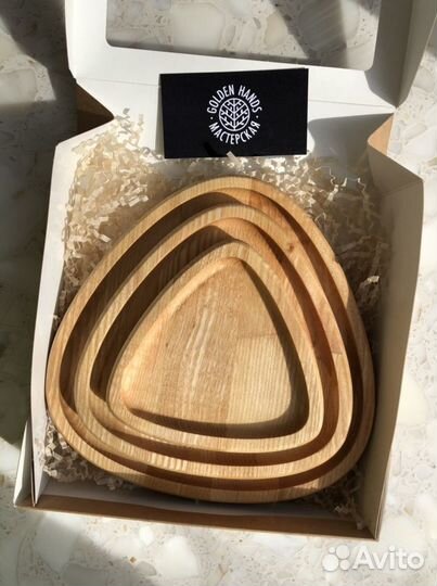 Подарочный набор тарелок из дерева
