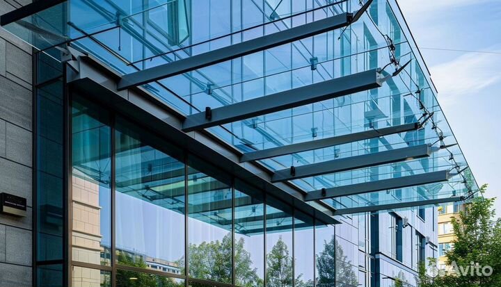 Стеклянные козырьки на заказ