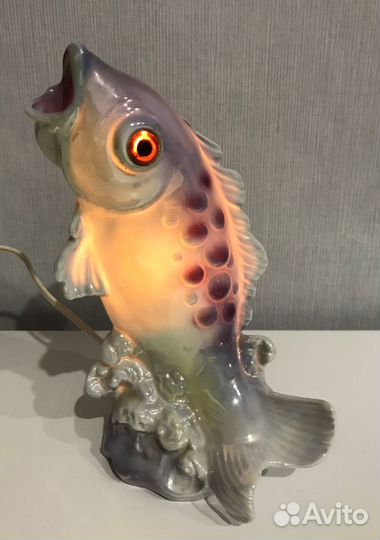 Фарфоровая статуэтка ночник Рыба