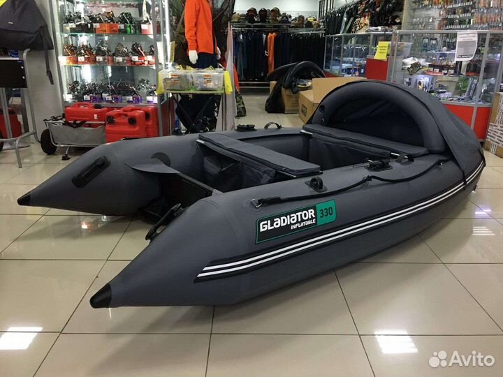 Лодка пвх Gladiator E330 Pro серая