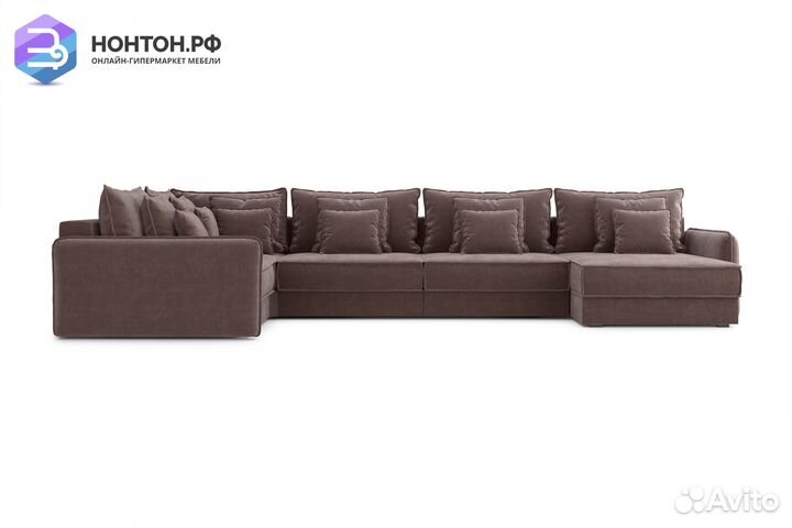 Диван п-образный тик-так Антей коричневый