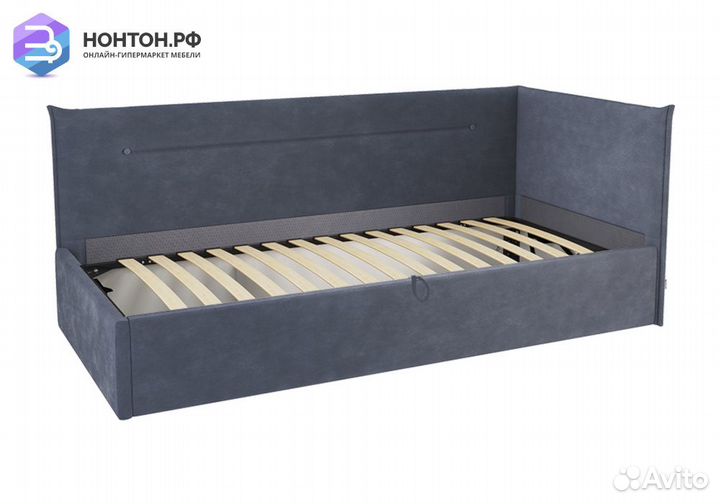 Кровать Альба 0.9 м синяя