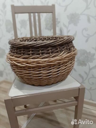 Кашпо для цветов плетёное из ротанга