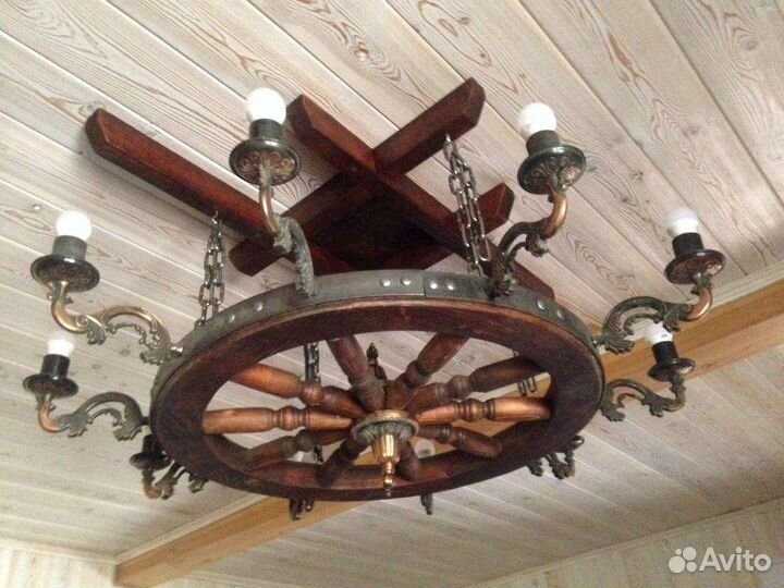 Деревянная люстра 