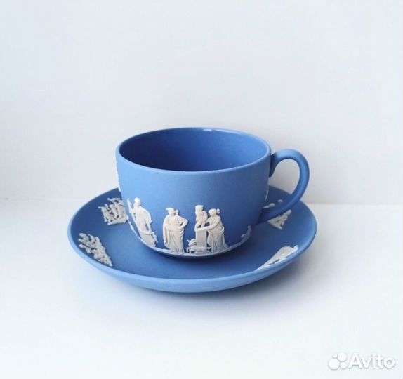 Wedgwood Jasperware Винтажная чашка с блюдцем