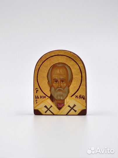 Николай Чудотворец рукописная дорожная икона