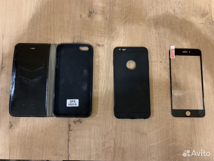 2 чехла и защитное стекло iPhone 6 plus