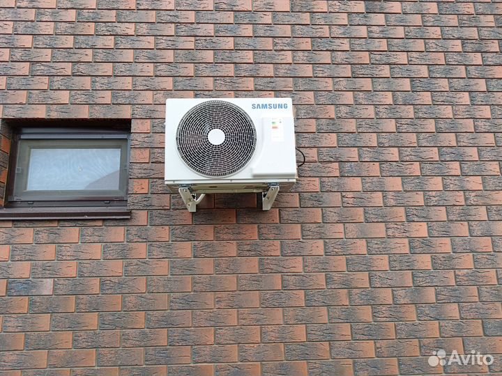 Установка кондиционера, закладка трассы