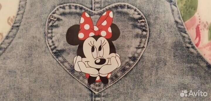 Сарафан джинсовый, для двойни 92