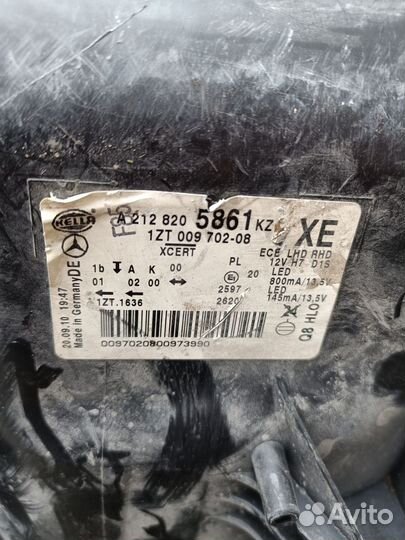 Правая фара W212 bi ксенон mercedes