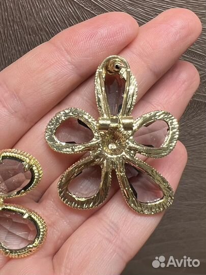 Серьги хрустальные цветы