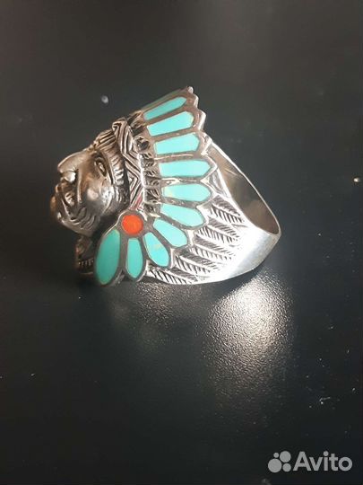 Кольцо серебряное Индеец - хороший подарок
