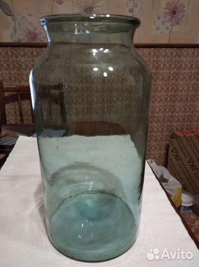 Банка старинная стекло редкая