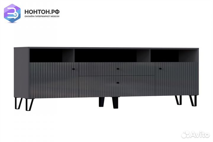 Тв-тумба Оливия графит / графит глянец