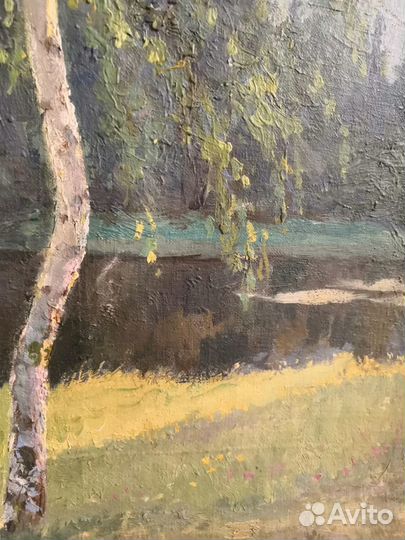 Картина Березы на берегу худ Андреев вп масло 1947