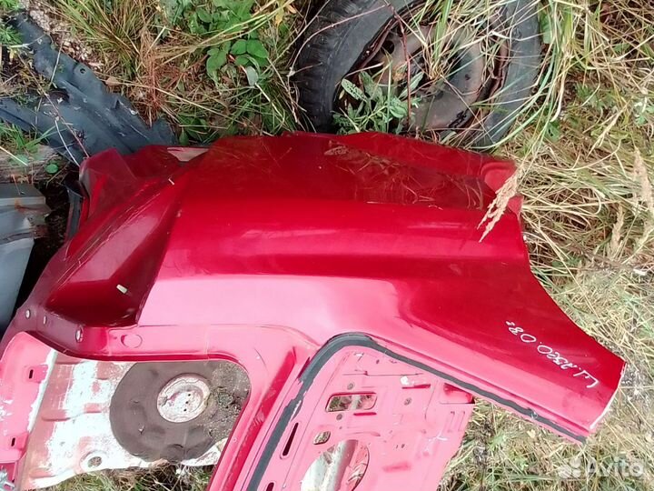 Крыло заднее левое шевроле авео т250 красного ц