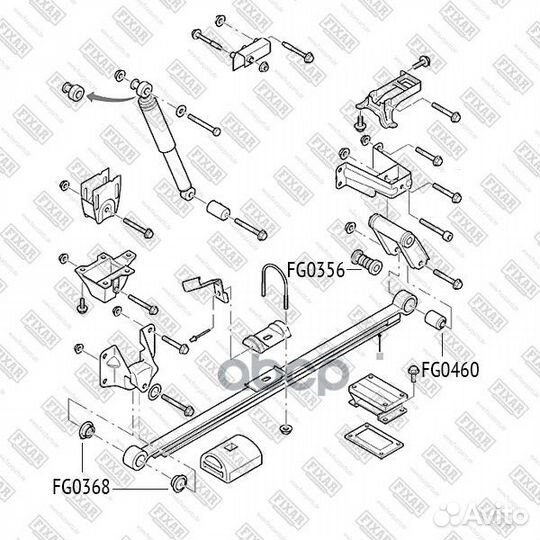 Сайлентблок рессоры ford transit 06- задн