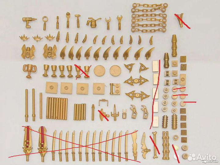 Аксессуары, оружие, тайлы и детали lego