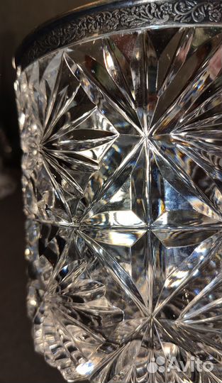 Хрустальные вазы салатницы конфетницы с мельхиором