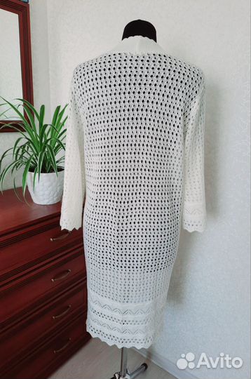 Кардиган вязаный летний длинный, 52-54 размер