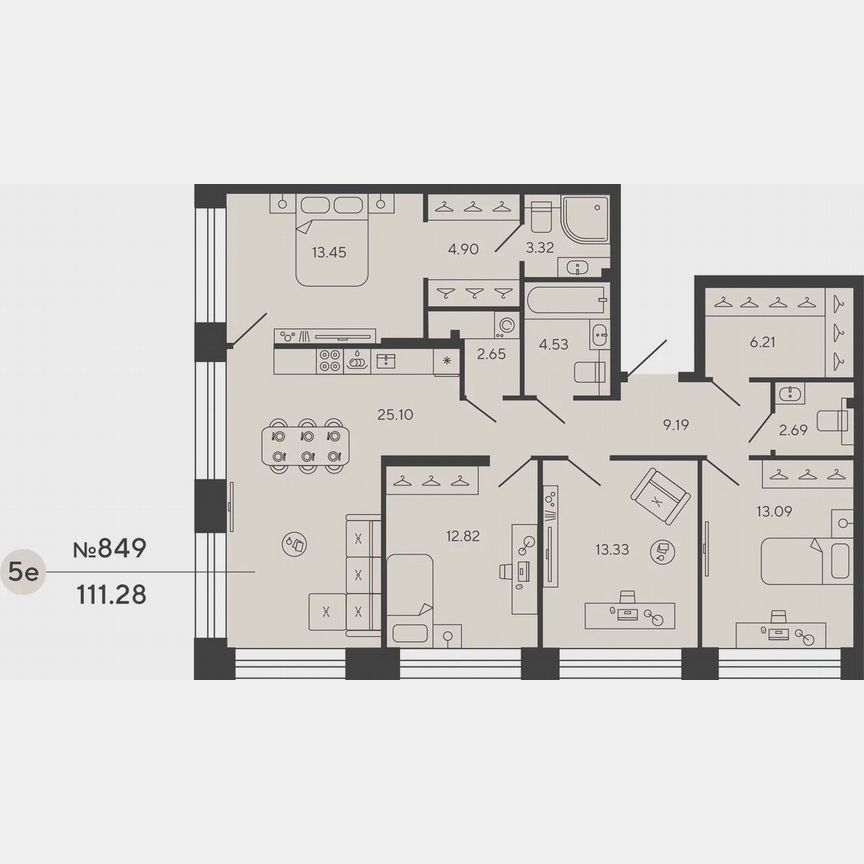 4-к. квартира, 111,3 м², 10/18 эт.