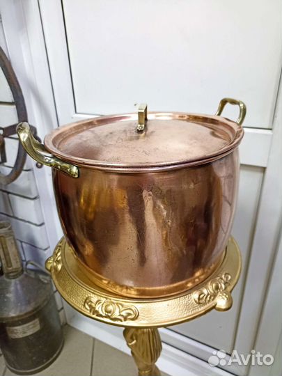 Кастрюля медная старинная.клеймо 1892 г