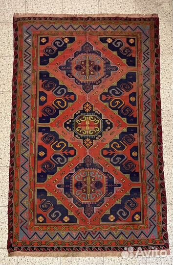 Ковер-Сумах русной работы. Шерсть. Винтаж