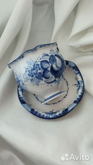 Чайная пара Алехина тонкостенный фарфор