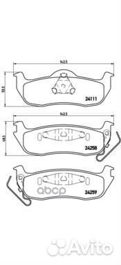 Колодки тормозные дисковые зад P37011 Brembo