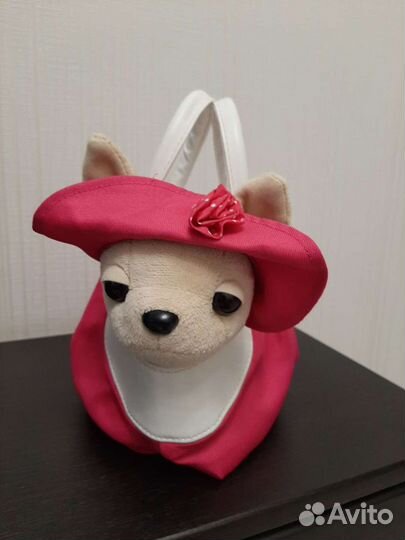 Плюшевая собачка Чихуахуа в сумочке