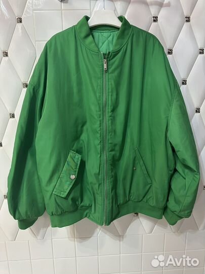 Куртка бомбер женская зеленая размер L