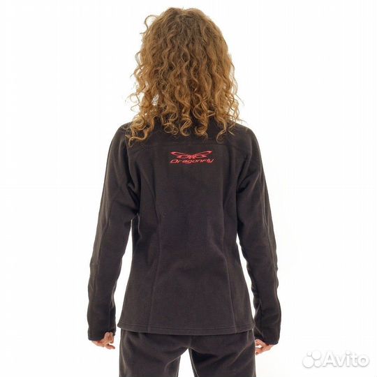 Кофта женская флисовая dragonfly level Black-Red