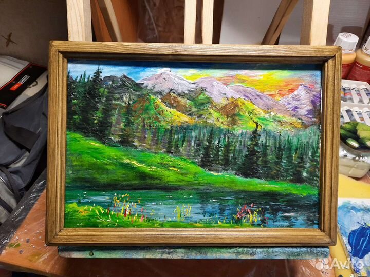 Картина маслом пейзаж,аляски
