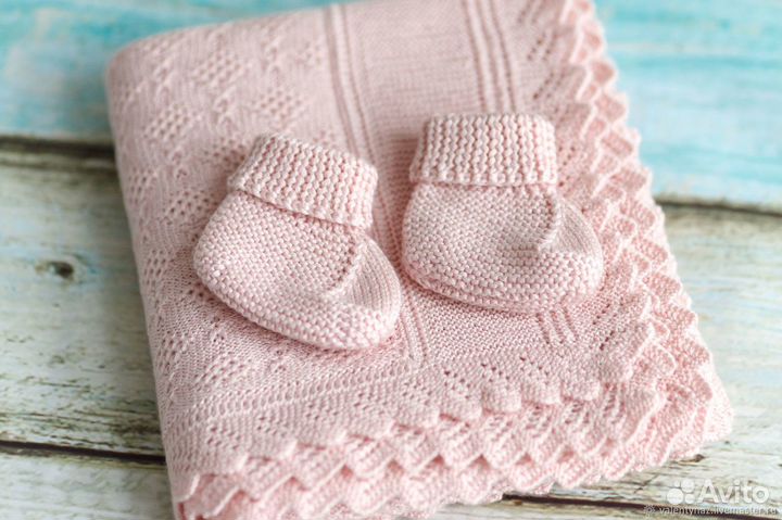 Плед одеяло детское вязаный ручная работа