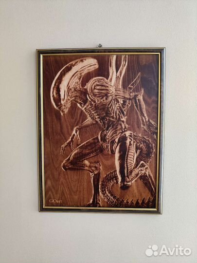 Портрет по фото на дереве (выжигание картин)