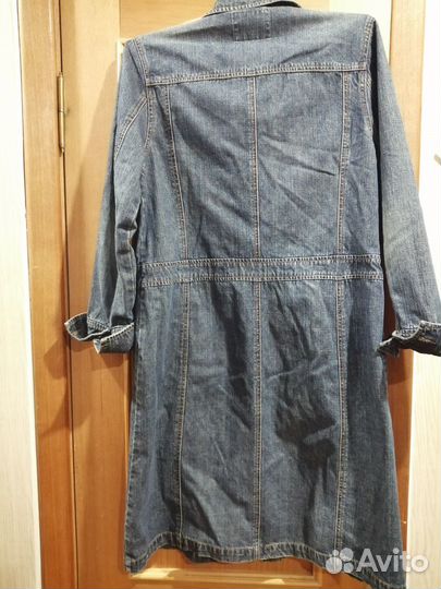 Плащ тренч джинсовый