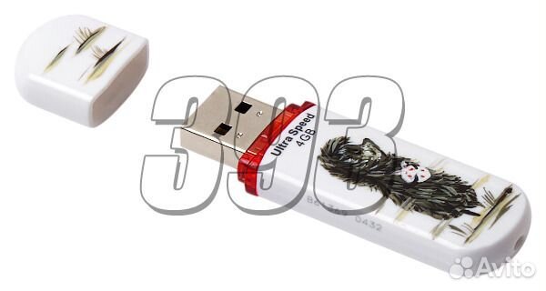 Флешка Ёжик (белая, 4 Гб) (35015)